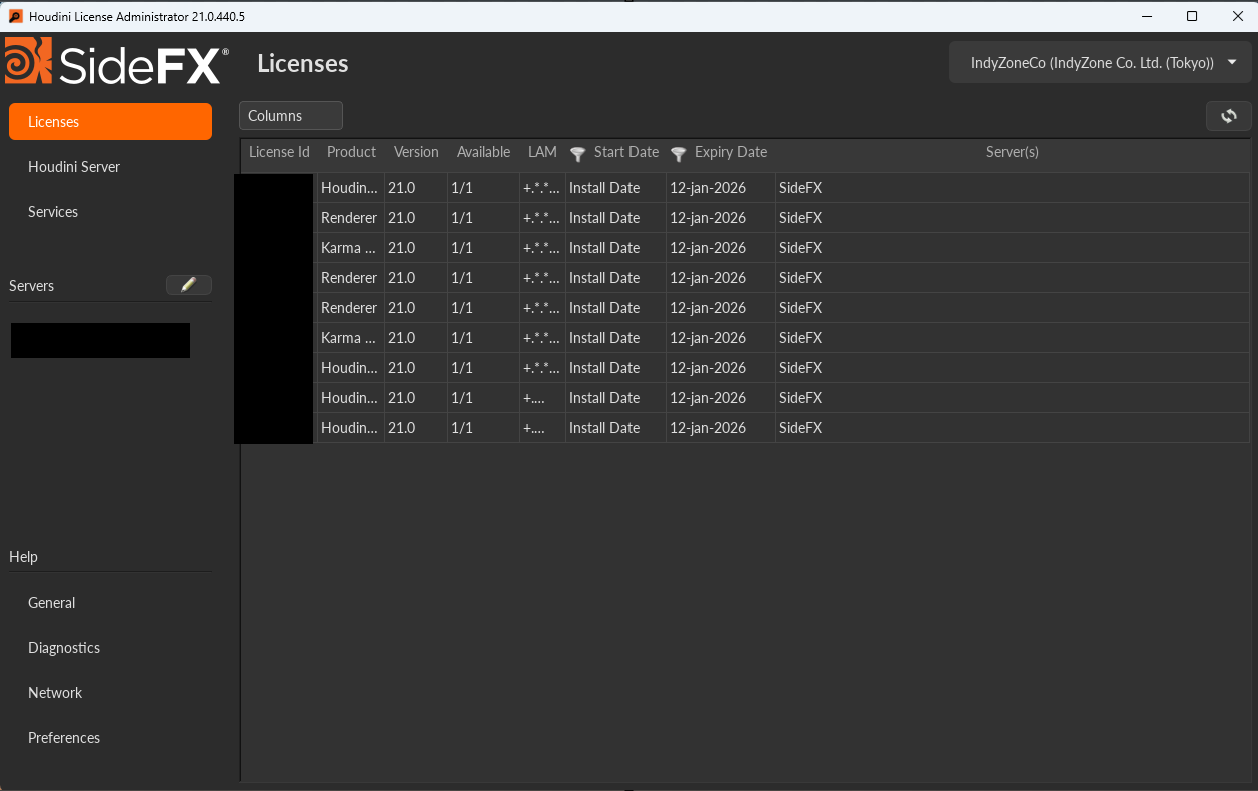 ノードロックライセンス インストール方法 – インディゾーンサポート